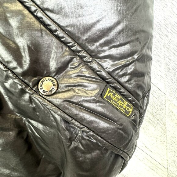 Vintage Polo Ralph Lauren Down Quilted Puffer Vest Black Mens Medium *No Hood - Picture 4 of 9